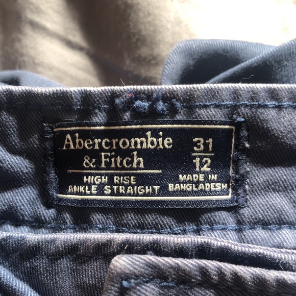 A&F High Rise navy pants 28/6 ankle straight - Picture 10 of 11